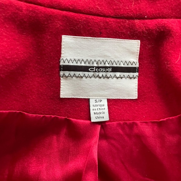 Dynamite Red Wool Pea Coat Size Small - Picture 11 of 13